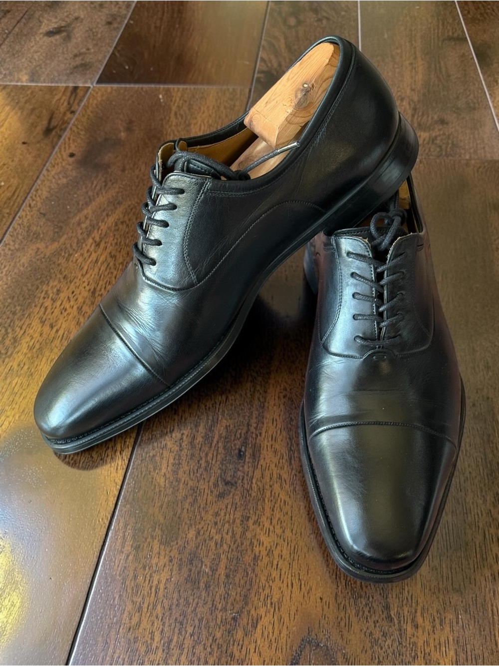 MAGNANNI Federico Cap Toe Oxford Black Dress Shoes 10E Made in Spain | Wedding